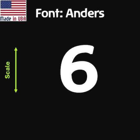 Aacc Self-Adhesive Vinyl Number: 6, Size: 2.5 in. Color: White Font: Anders, 4PK AACC-Anders-N6-White-I2.5x4