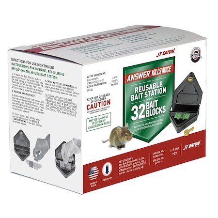 Jt Eaton Answer Kills Mice w/Reusable Mouse Bait Station 939