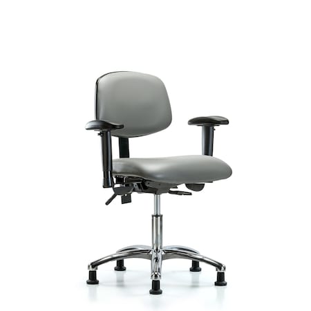 Blue Ridge Ergonomics Vinyl Chair, Vinyl, Adjustable Arms BR-VDHCH-CR-T1-A1-RG-8840