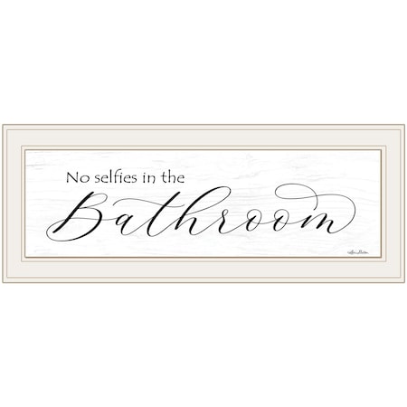 Homeroots No Selfies in the Bathroom 1 White Framed Print Bathroom Wall Art 415400