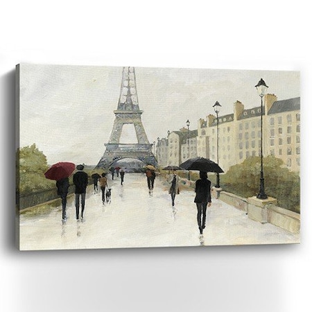 Homeroots Parisian Rainy Day Unframed Print Wall Art 399018