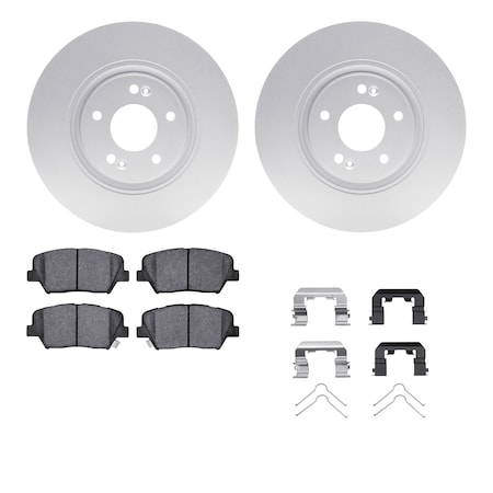 Dynamic Friction Co DFC GEOSPEC Coated Rotors with 5000 Brake Pads - Ceramic and Hardware 4512-03095