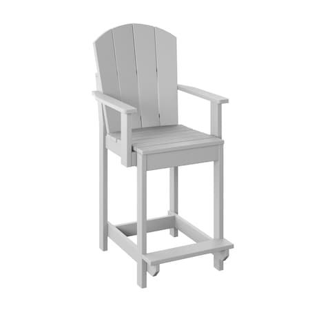 Polybird FANBACK DINING CHAIR "COUNTER HEIGHT"  WHITE POLYBIRD P8-C