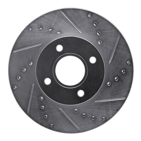Dynamic Friction Co DFC Brake Rotor - Drilled and Slotted - Silver 631-54053R
