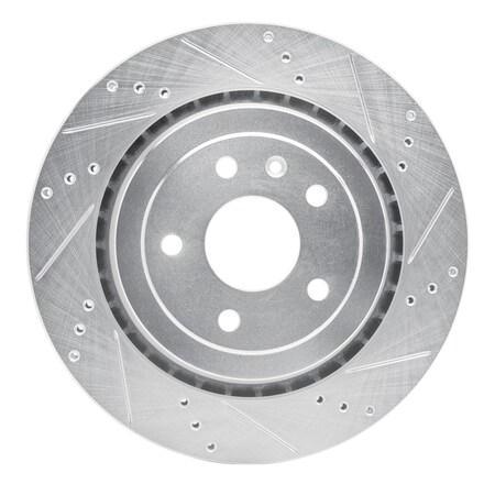 Dynamic Friction Co DFC Brake Rotor - Drilled and Slotted - Silver 631-47047R