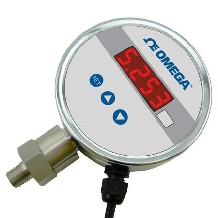 Omega Digital Pressure Gauge, -15 psi to 100 psi, 0.25 %, 1/4 " NPT Male, 4 Digit, AC Powered, DPG101 Ser DPG101-V100G