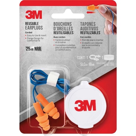 3M Tekk Protection 3M 25 dB PVC Earplugs Blue/Orange 1 pk 90586H1-DC