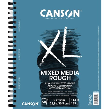 Canson XL Series Mixed Media Pad, Side Wire Binding, 50 Sheet, 9x12 inch C400068373-03