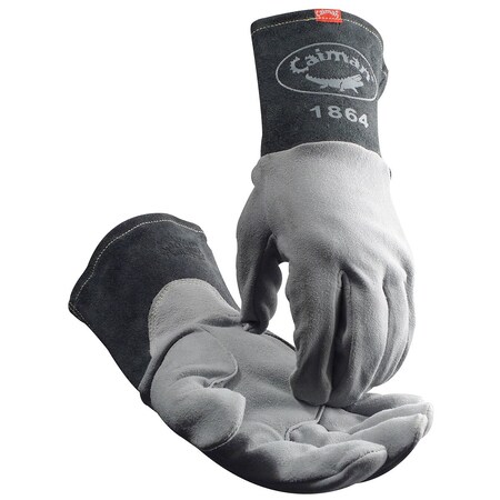 Caiman Premium Split Deerskin TIG Welder's Glove with a 4" Gray Extended Cuff 1864-6
