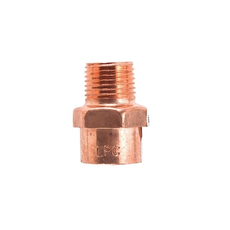 Nibco 3/4" X 1/2" Copper Pressure Cup X Male Adapter Fitting W01260D