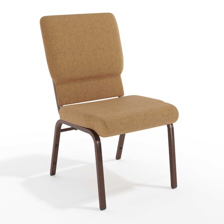 Flash Furniture Caramel Fabric Church Chair, PK4 4-FD-CH02185-CV-BN-GG
