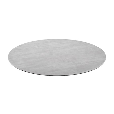 Flash Furniture Acadia 36 in Round Gray Faux Concrete Indoor Outdoor TopGuard HPL Wrapped Tabletop ST-RD918B-1-M-3A-CM-GY-GG