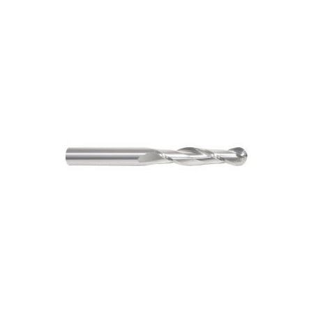 Monster Tool 2 Flute Regular Length End Mill, Single End Ballnose, 19/64in diameter, Bright Finish 221-001075