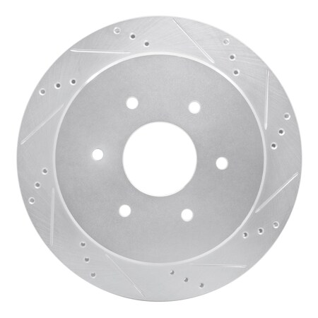 Dynamic Friction Co DFC Brake Rotor - Drilled and Slotted - Silver 631-67110R