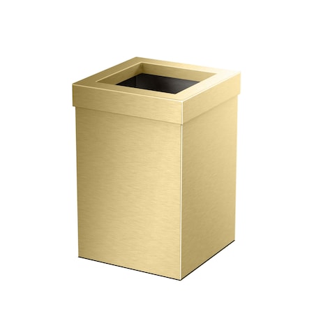 Gatco Modern Square 3 Gal. Wastebasket, Brushed Brass 1913B