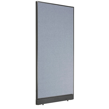Global Industrial Interion Office Partition Panel with Pass-Thru Cable, 36-1/4"W x 76"H, Blue 238636PBL