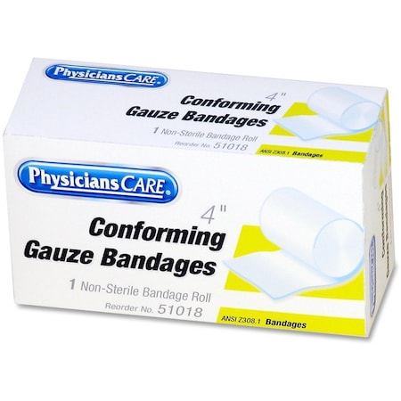 Zoro Select Gauze Wrap, White, Box, 4" W x 4 yd. L 51018