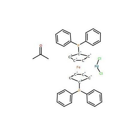 Ak Scientific Dichloro(1, 1-bis(diphenylphosphino)ferrocene)palladium(II) acetone adduct (5g), CAS 851232-71-8 8543AJ-5g