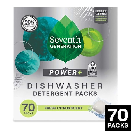Seventh Generation Power Plus Fresh Citrus Scent Dishwasher Detergent Packs, 70 count, 2PK 68905653