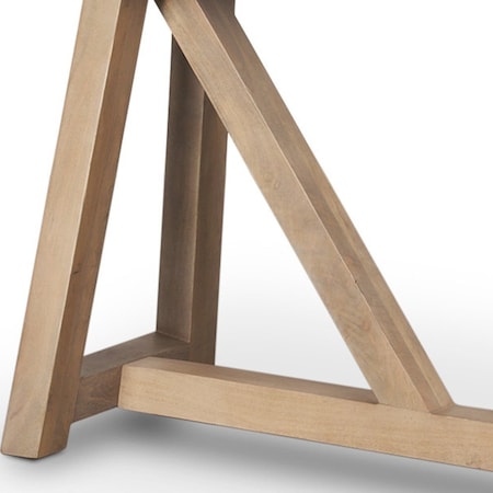 Homeroots 70" Black and Brown Solid Wood Trestle Console Table 605659