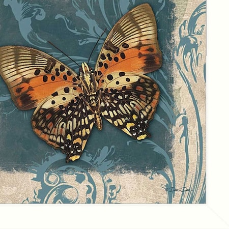 Homeroots Swirl Butterfly III White Framed Print Wall Art 407346