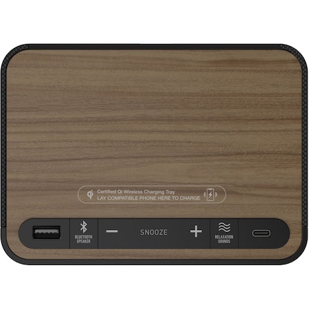 Nonstop Station A, Alarm Clock Charging station and Bluetooth Speaker, USB-C NSA3-WFB