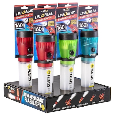 Life+Gear Flashlight, AA Battery, LED Lamp, 80 Lumens, 25 hr Run Time, Red 41-3732