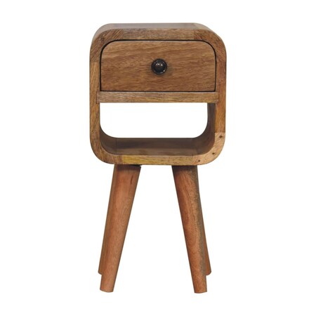 Homeroots 16" Brown Solid Wood Square One Drawer Nightstand 651503