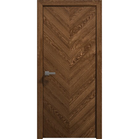 Sartodoors Interior Solid French Door 18 x 80 inches, Ego 5005 Cognac Oak Veneer, Single Regular Panel Frame EGO5005ID-DKO-18