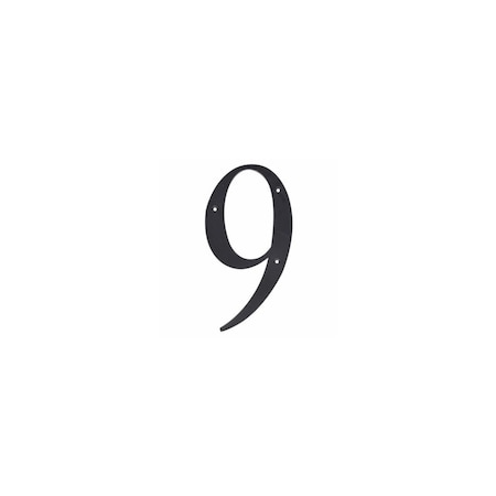 Hillman House Address Number 9, Nail-On, Black Plastic, 6 In. 847383
