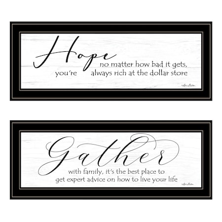 Homeroots Set Of Two Gather Together 2 Black Framed Print Wall Art, 2PK 406069
