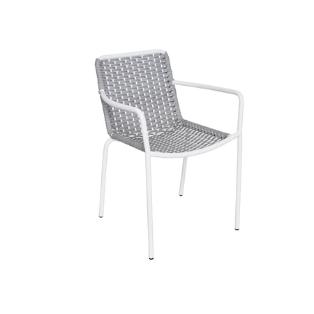Bfm Seating Captiva Stacking Armchair - Seaside Gray/White Frame PH401CGR-WH