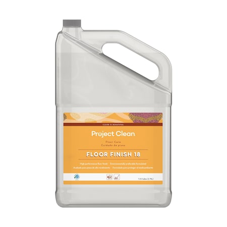 Project Clean Floor Finish 18, 4 Gallons/Case, Green Seal Certified A210061-4c22