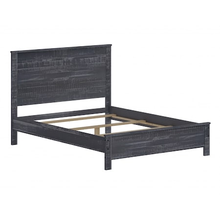 Homeroots Grey Solid Wood Full Double Bed Frame 490284