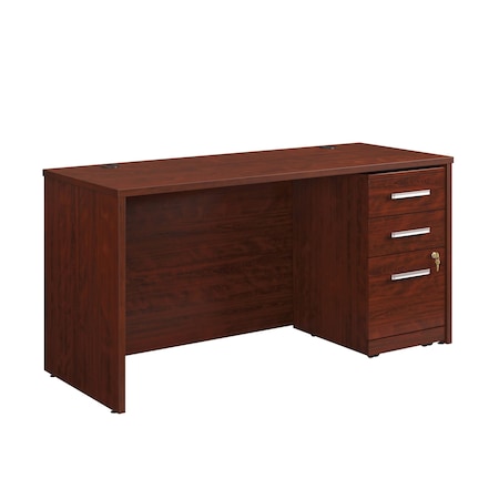 Officeworks By Sauder 1-File Single Ped Desk, 29.291 in H, 59.094 in W X Classic Cherry 431480