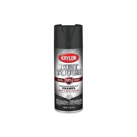 Krylon Industrial Rust Tough Aerosol Enamel, 12 oz, Black, Semi-Flat, 6PK 425-K09203008