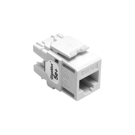 Leviton 1-Port Mod Jack 110 8W8P Utp, T568A/B Cat5E Quickport, Gigamax White 5G110-RW5