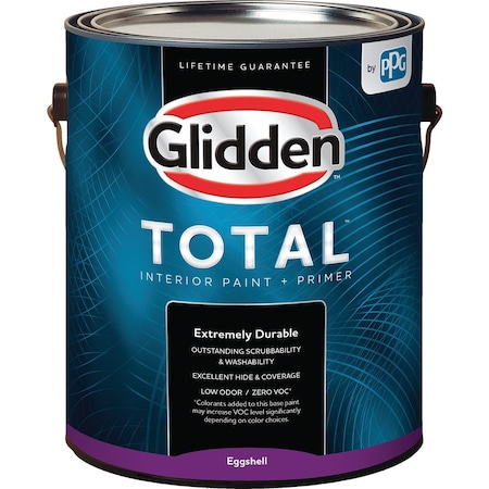 Glidden Total Interior Paint + Primer Eggshell Wht & Pastel Base 1 Gallon GLTIN20WB/01