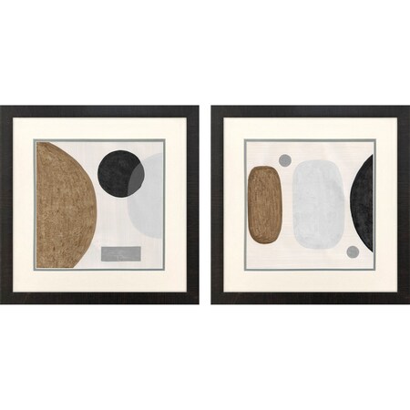 Homeroots Set Of Two Neutral Stones Brown Framed Wall Art, 2PK 654129