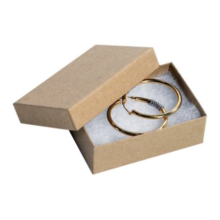 Partners Brand Jewelry Boxes, 3 1/16" x 2 1/8" x 1", Kraft, PK100 JB321K