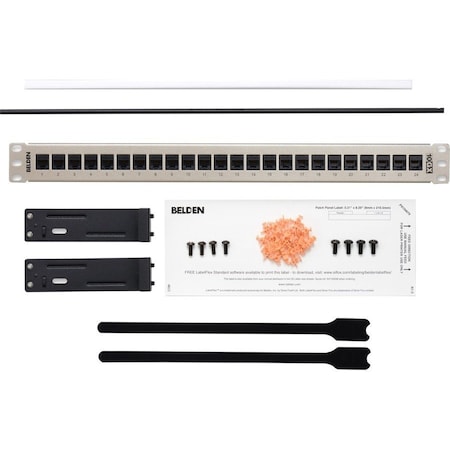 Belden Port Panel, 1-3/4 in. H x 19 in. W x 1.3 in. L, Steel AX103254