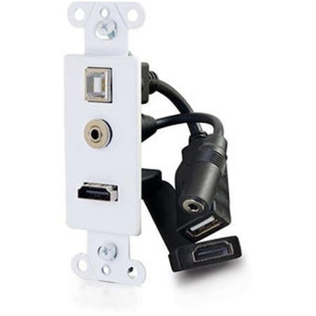 Cb Distributing 3.5 mm Decorative HDMI Wall Plate with USB, White ST3762313