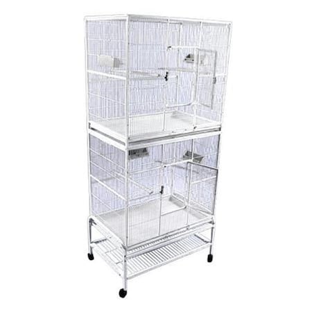 Fancy Feline Double Stack Flight Cage - White FA639139