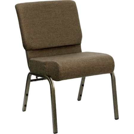 Flash Furniture Hercules Church Chair, Brown Back, 21-1/4 in W 25" L 33" H, Fabric Seat FD-CH0221-4-GV-S0819-GG
