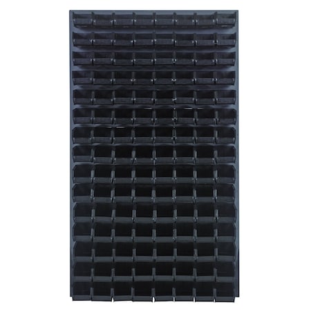 Quantum Storage Systems 36X61 GRAY LOUVERED PANEL WITH BINS BLACK QLP-3661-220-120BK