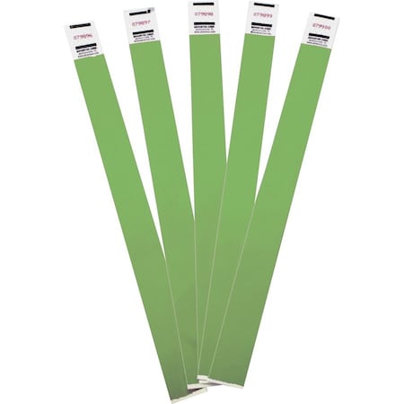Advantus Tyvek Wrist Bands, 10" x 3/4", Green, 100 Bands/Pack 75443