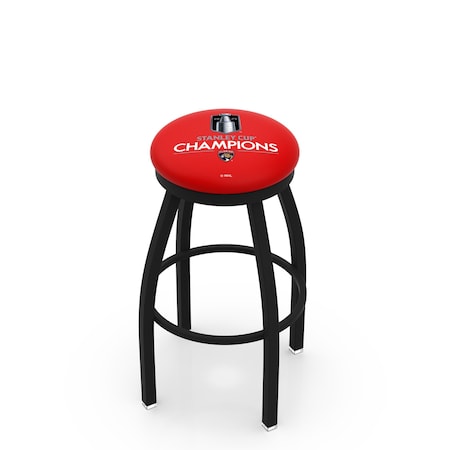 Holland Bar Stool Co Florida Panthers, 2025 Stanley Cup 30in Swivel Bar Stool with Black Wrinkle Finish L8B2B
