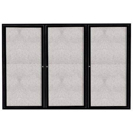Aarco Outdoor Enclosed Bulletin Board w/ Al Frame, Powder Coated Black, 48''Hx72''W ODCC4872-3RBK