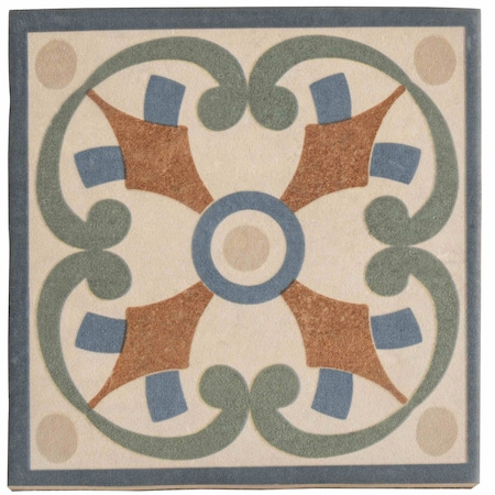 Apollo Tile 6x6 in. Matte Terracotta Blue, Green Porcelain Square Wall and Floor Tile 4.65 sq ft/case, 19PK UMB88FIODOTA