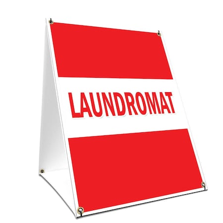 Signmission Laundromat, 36 Inch x 24 Inch A-frame Yard Sign, Plastic Sign SBC-2436-Laundromat